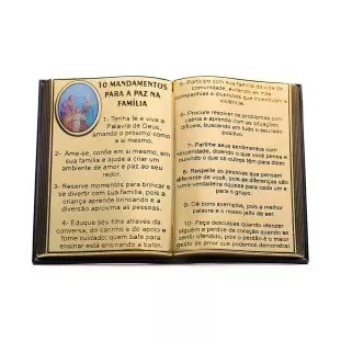 Bíblia com 10 Mandamentos para Paz na Família Ouro Velho