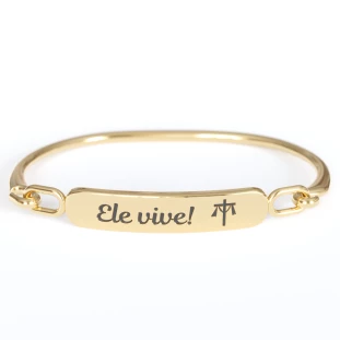 20168DOU Pulseira Ele Vive Dourada