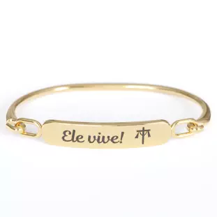 20168DOU Pulseira Ele Vive Dourada