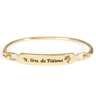 20136DOU Pulseira Nossa Senhora de Fátima Dourada