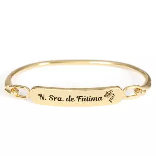 20136DOU Pulseira Nossa Senhora de Fátima Dourada
