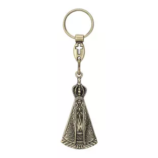 13188OV Chaveiro Nossa Senhora Aparecida Rogai por Nós Ouro Velho