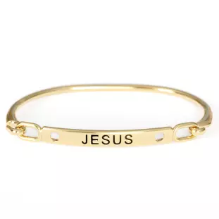 9641DOU Pulseira Jesus Dourada