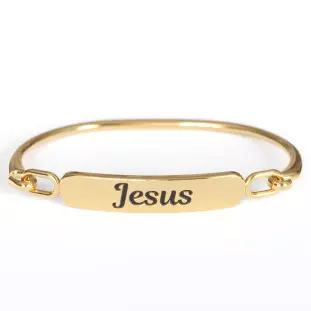 20166DOU Pulseira com o Nome Jesus Dourada