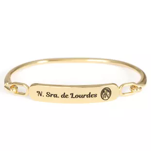 20137DOU Pulseira Nossa Senhora de Lourdes Dourada